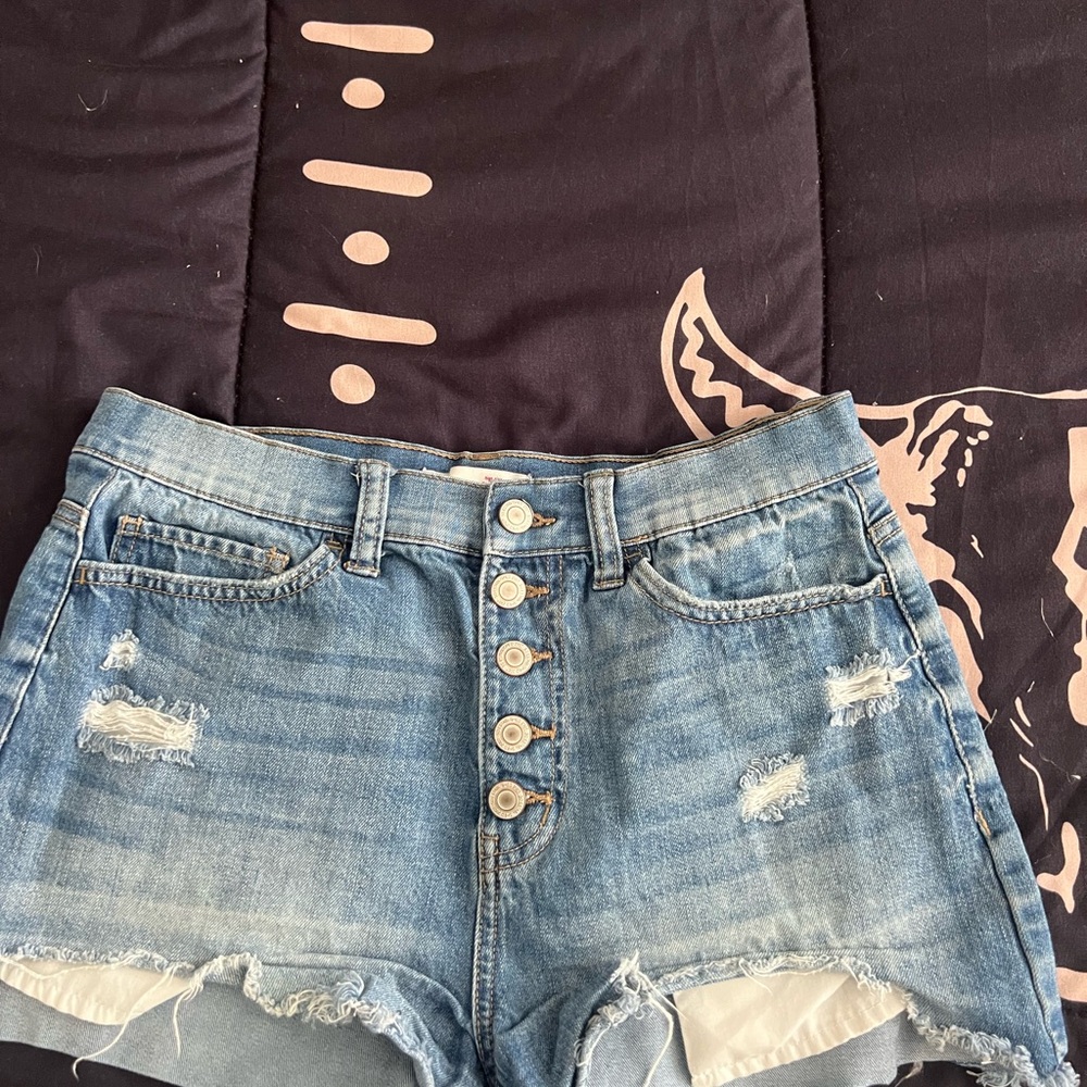 SO Blue Distressed Jean Shorts